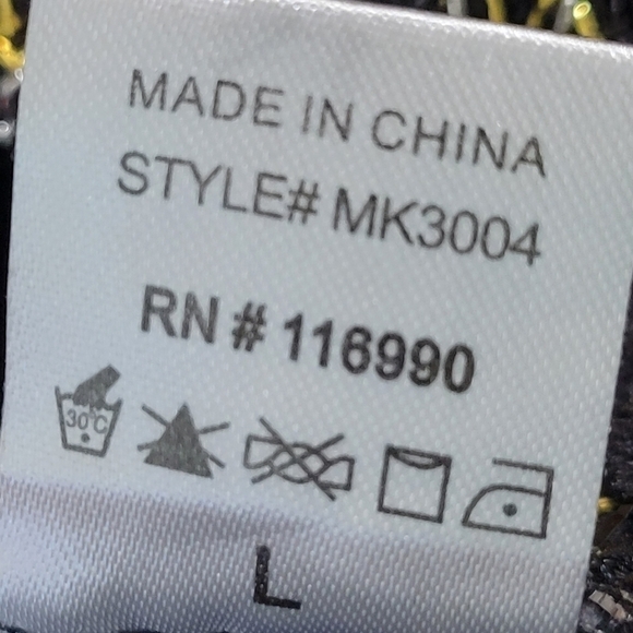 GINGER G Anthropologie Black Mini Skirt With Gold Thread Detail Sz L - Picture 6 of 7